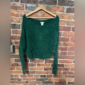 Main Strip Forest Green V-Neck Sweater Size Small/Medium